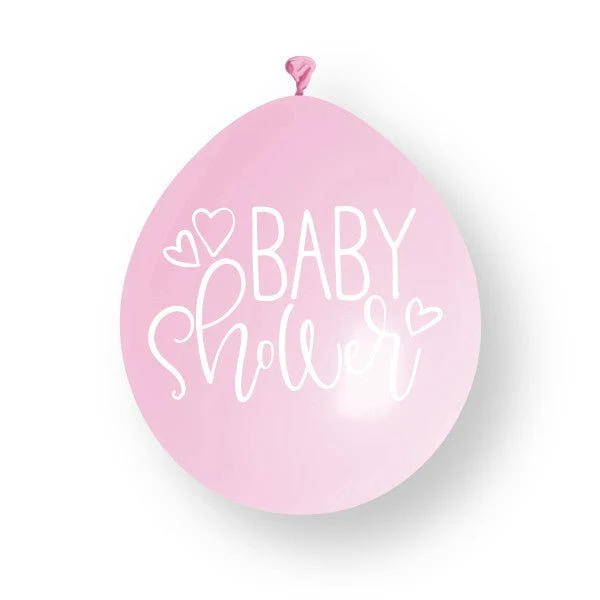 Babyparty-Ballons, weiß-rosa, 23 cm, 10 Stück