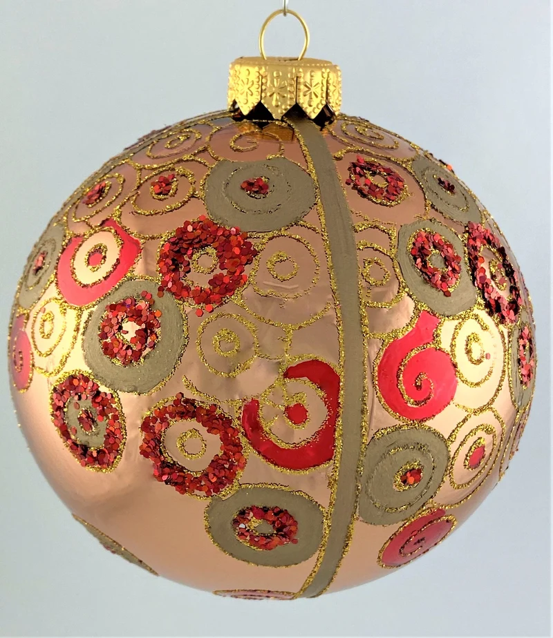 Kugel Platin glanz mit Jugendstil-Dekor