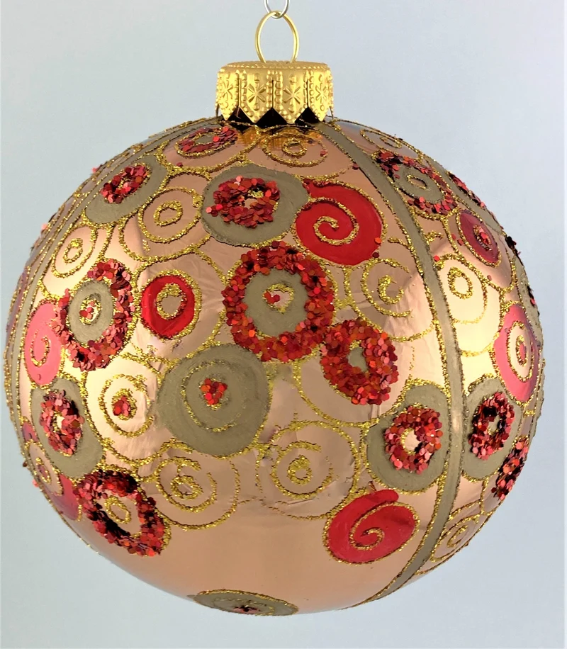 Kugel Platin glanz mit Jugendstil-Dekor