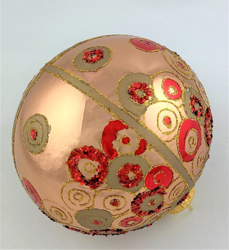 Kugel Platin glanz mit Jugendstil-Dekor