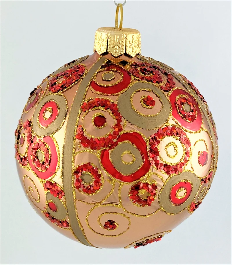 Kugel Platin glanz mit Jugendstil-Dekor