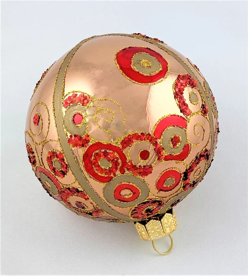 Kugel Platin glanz mit Jugendstil-Dekor