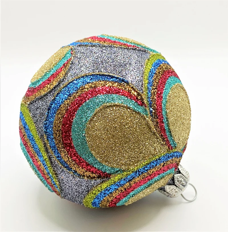 Bunte Kugel im 70er Jahre Look mit Kreis-Muster
