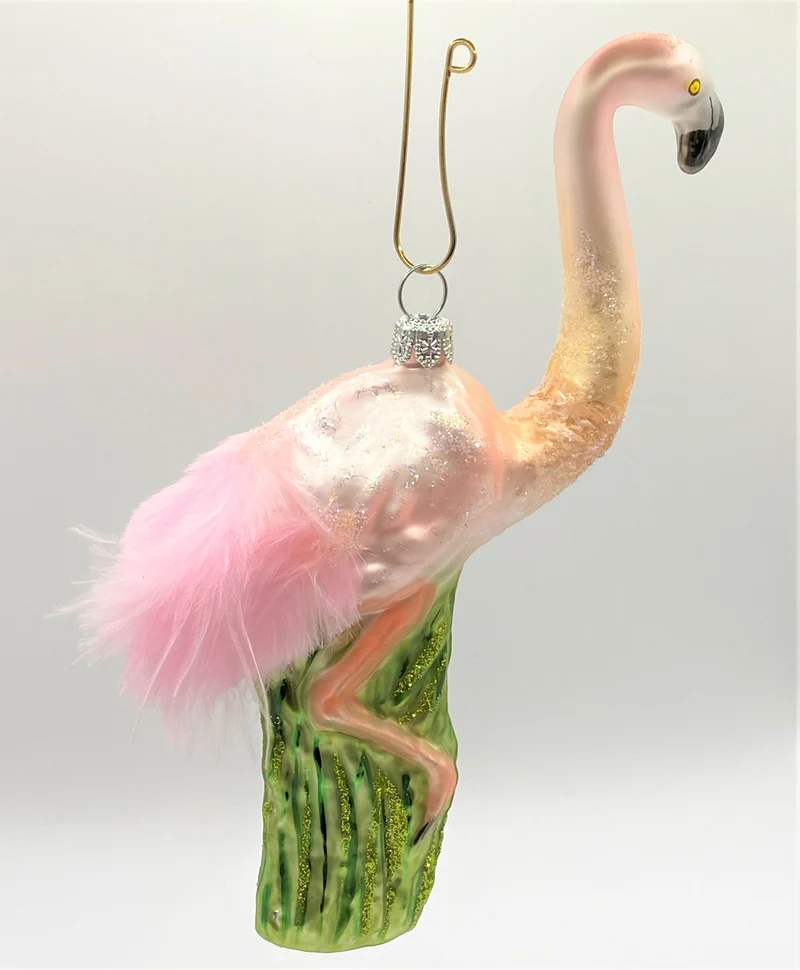Flamingo mit rosa Echtfedern