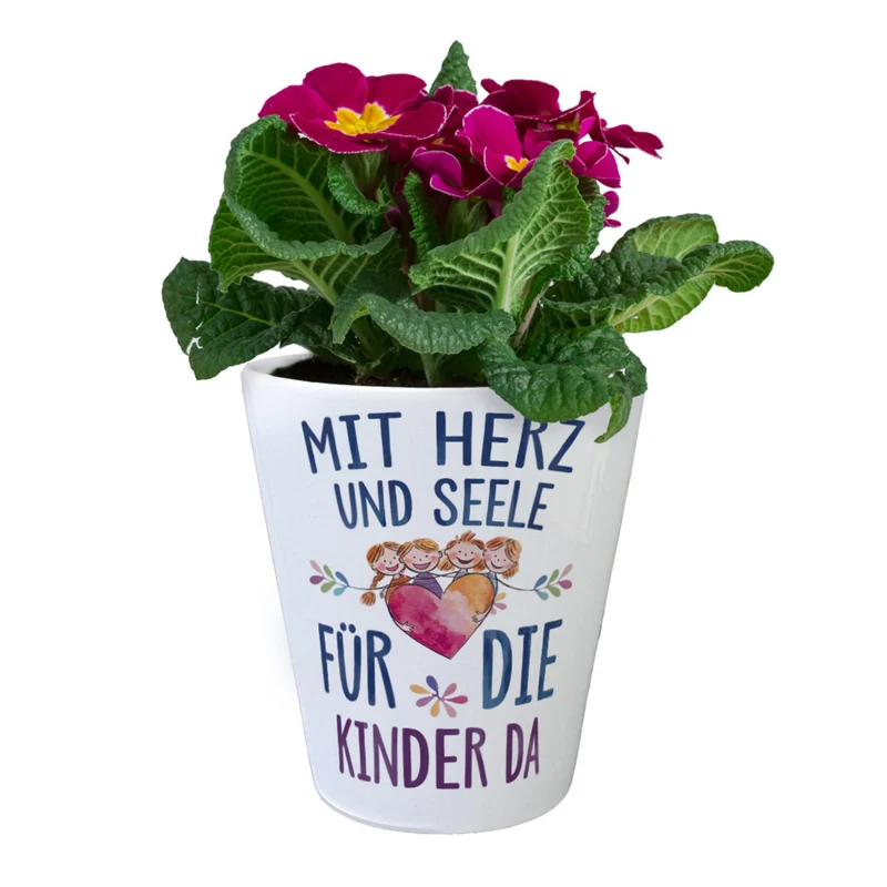 Mit Herz für Kinder da Blumentopf Herz Umarmt Kinder
