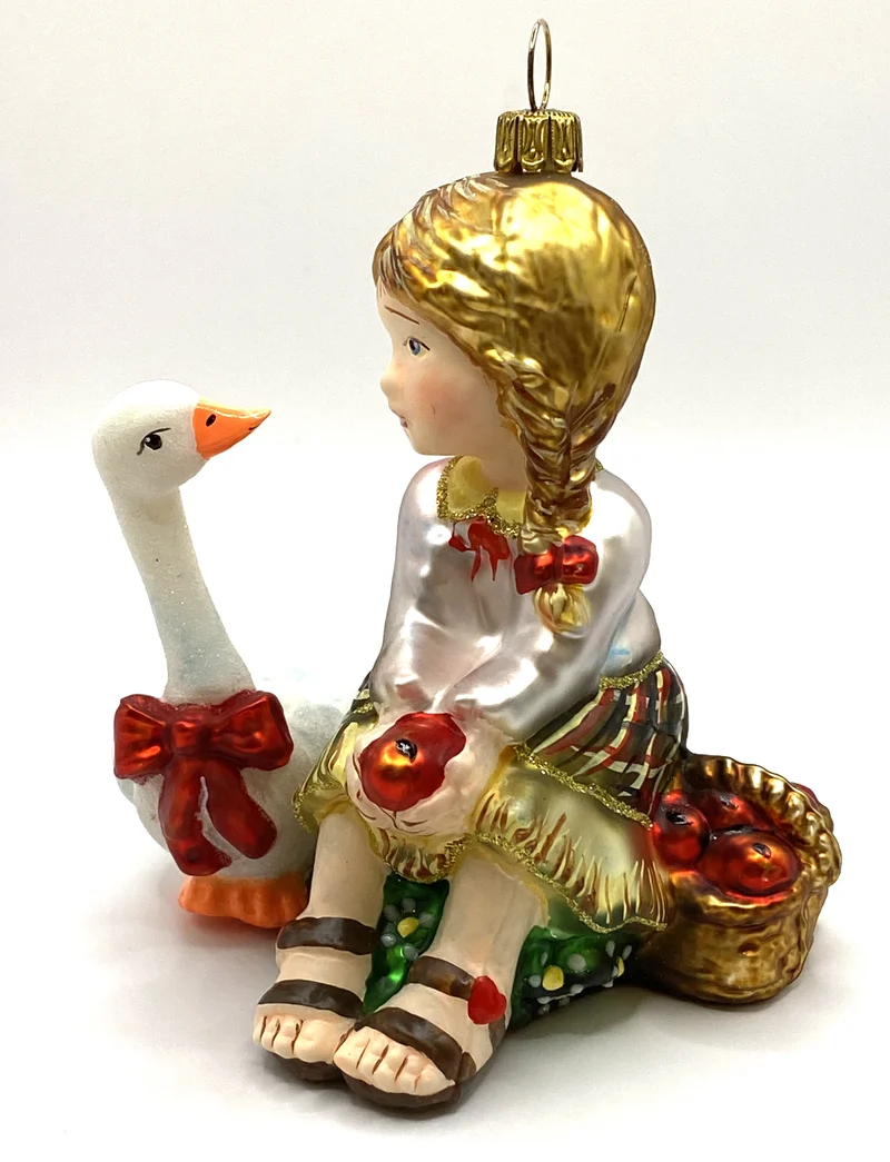 Mädchen teilt den Apfel mit der Gans, KOMOZJA MOSTOWSKI