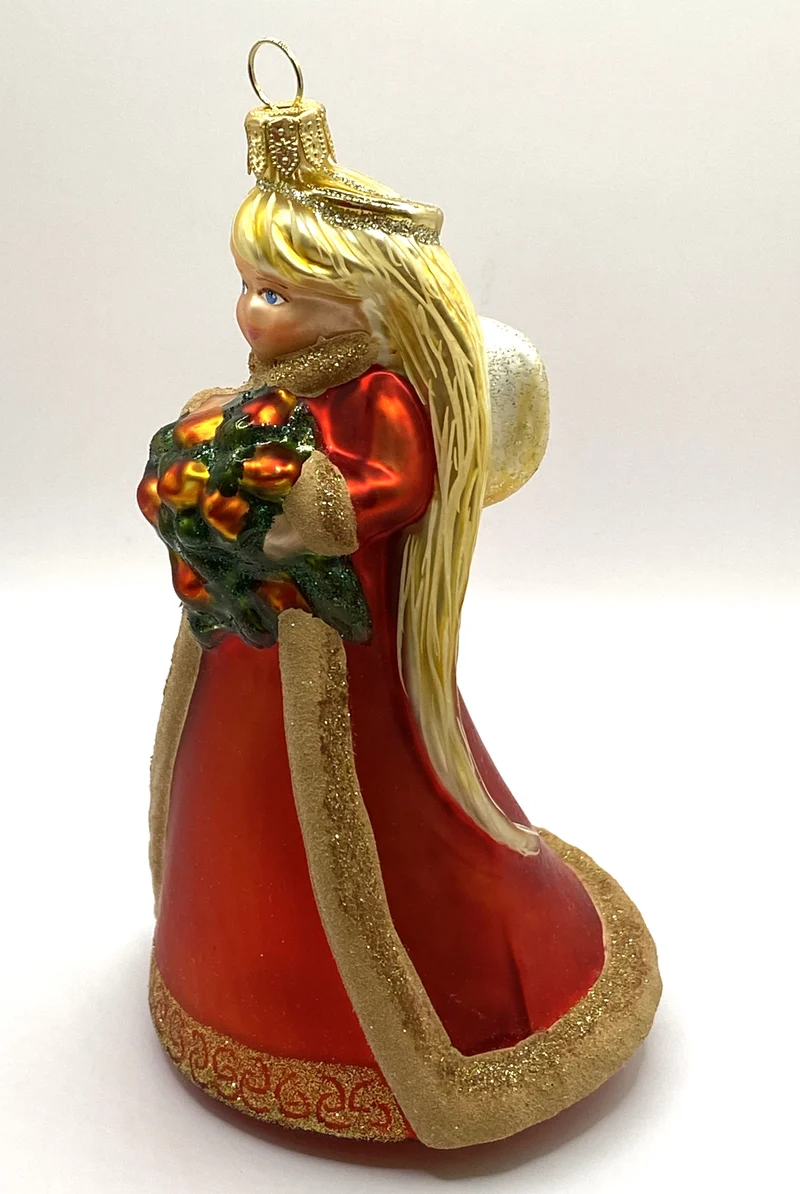 Engel im roten Kleid mit Blumen, KOMOZJA MOSTOWSKI