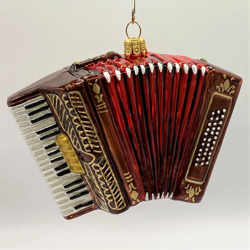 Grosse Handorgel mit rotem Balg, Akkordeon
