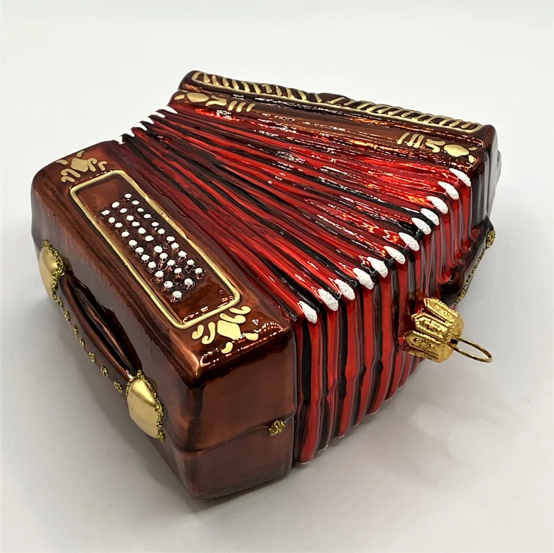 Grosse Handorgel mit rotem Balg, Akkordeon