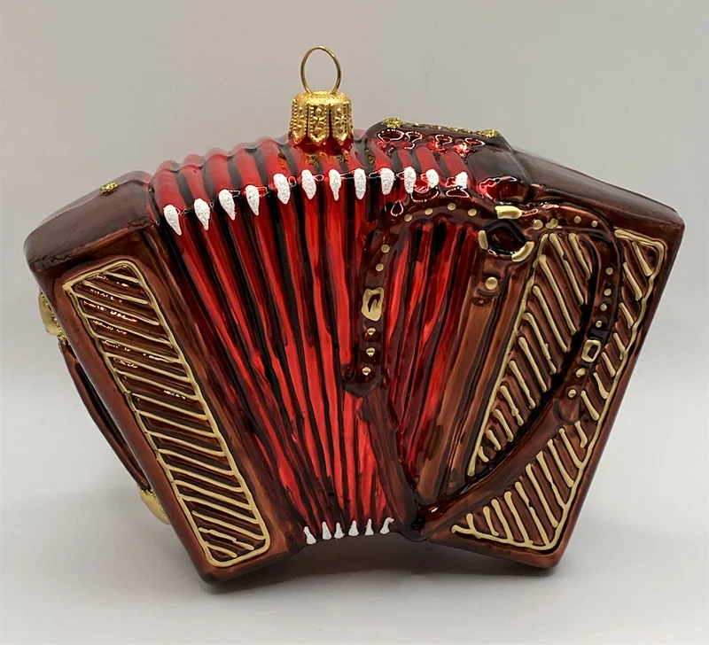 Grosse Handorgel mit rotem Balg, Akkordeon