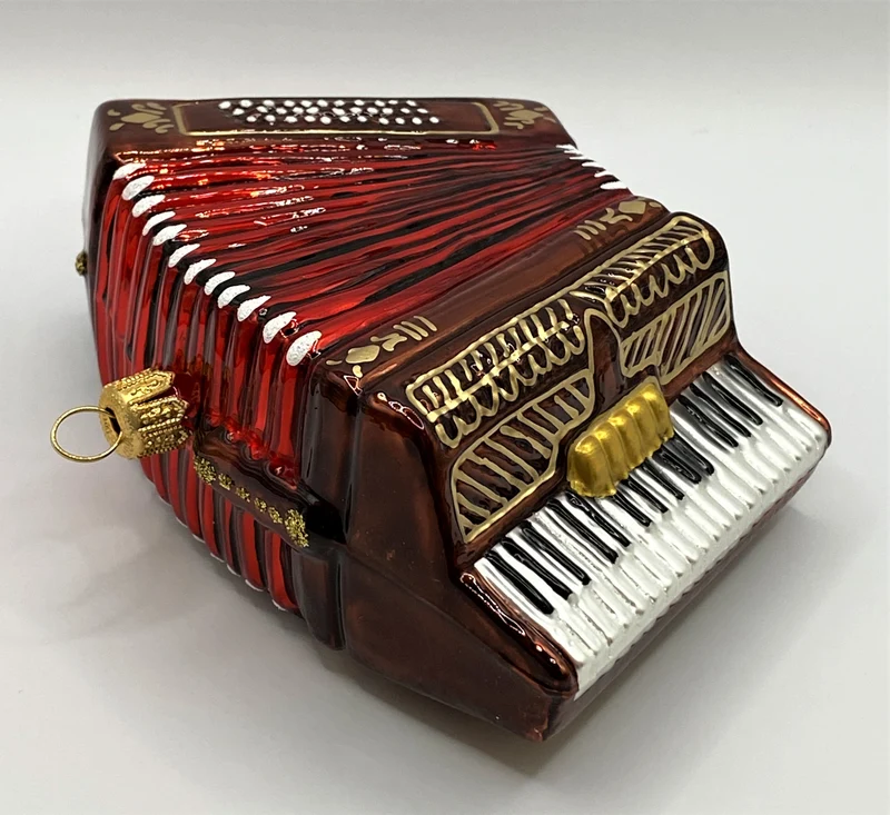 Grosse Handorgel mit rotem Balg, Akkordeon