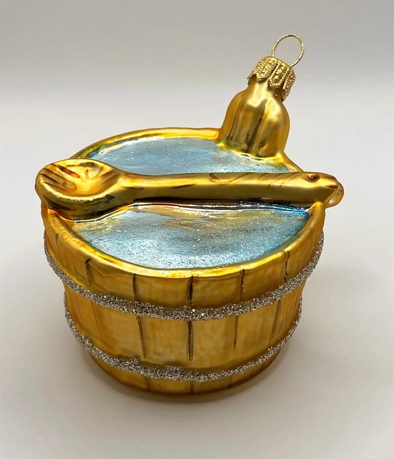 Wasserzuber mit Holzlöffel für Saunaaufguss