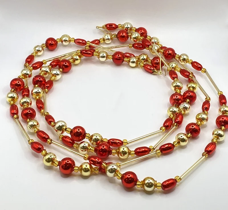 Gablonzer Christbaumkette Rot und Gold