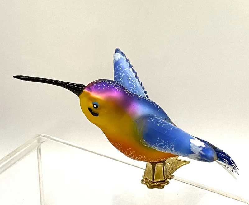 Kolibri mit hellblauen Flügen, auf Clip