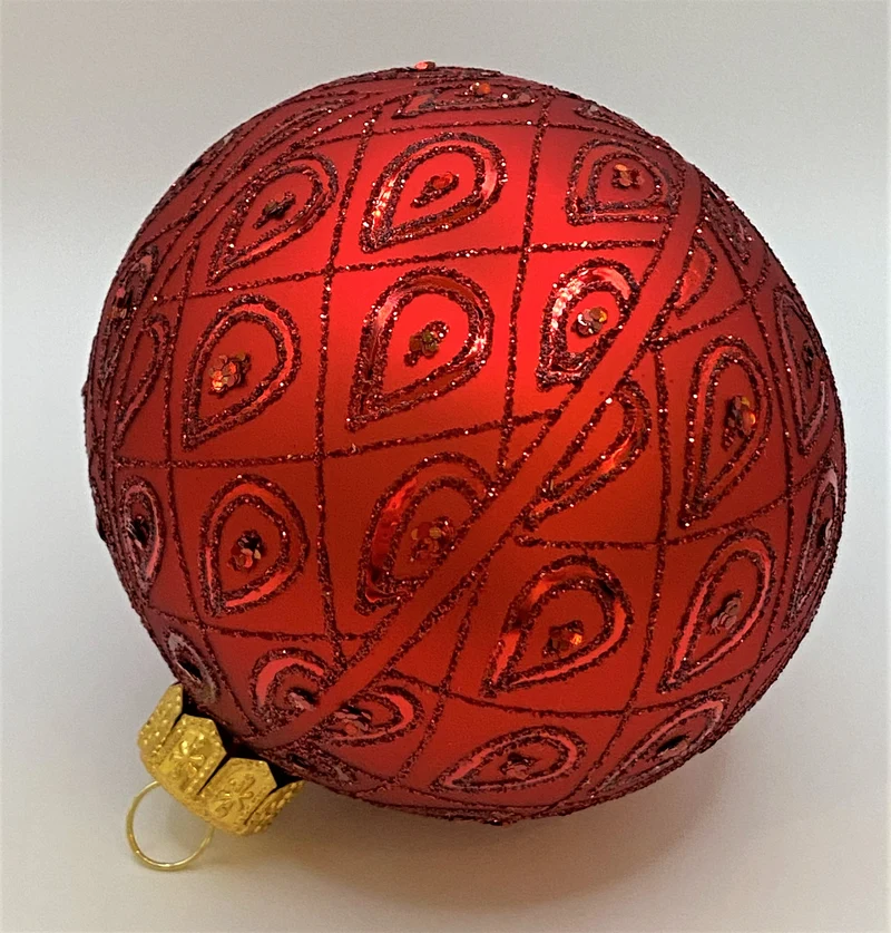 Kugel rot mit rotem Tropfendekor