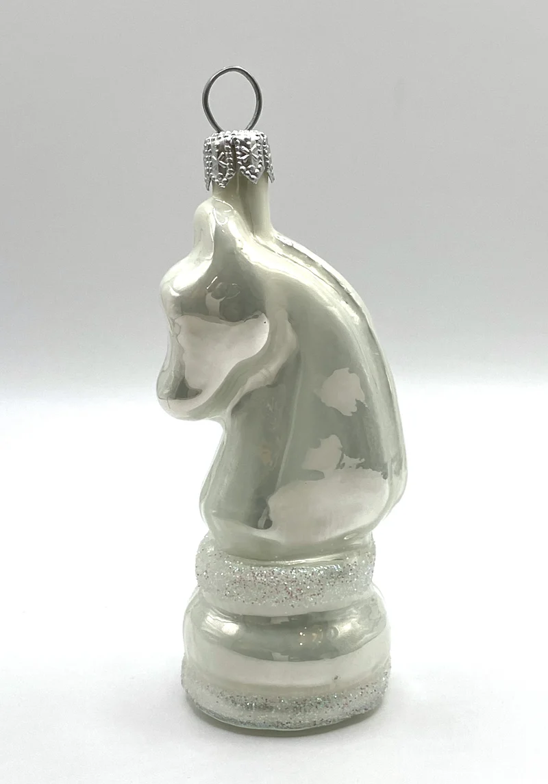 Schachfigur Springer weiss