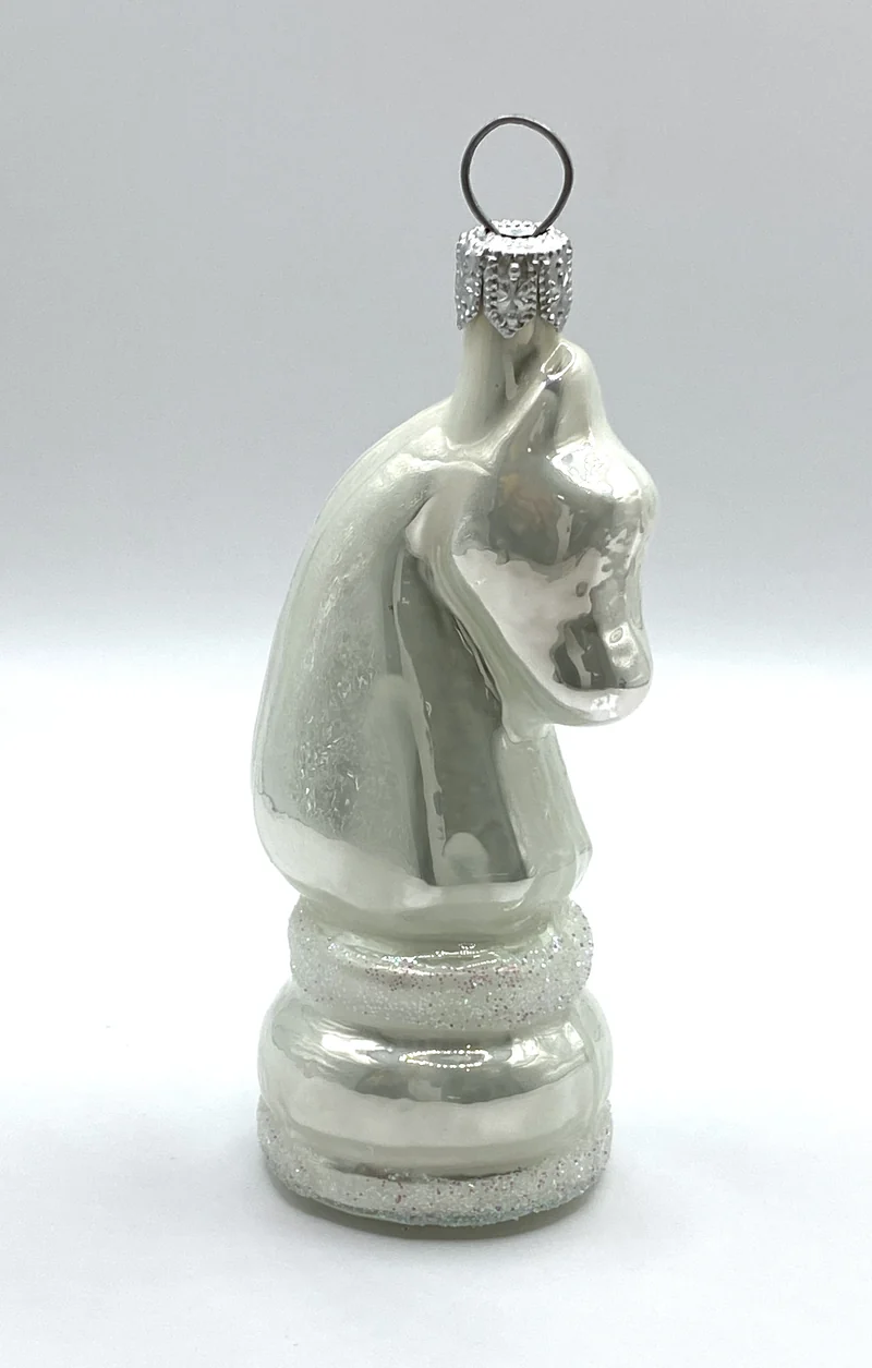 Schachfigur Springer weiss