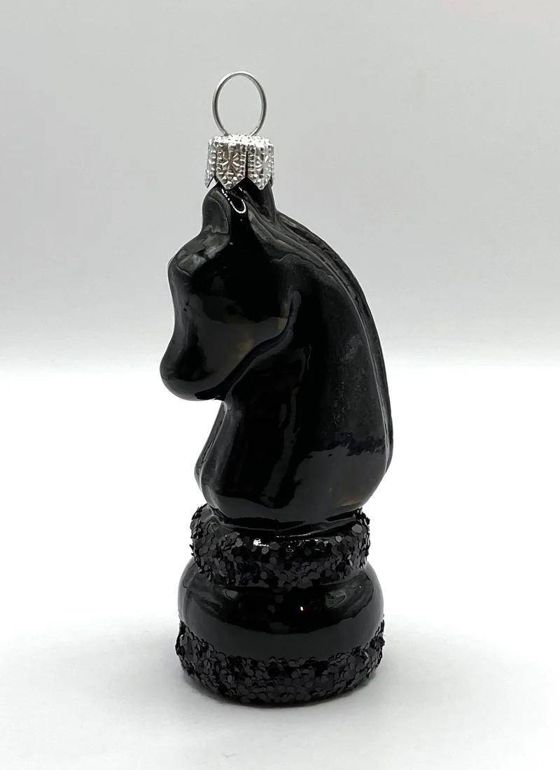 Schachfigur Springer schwarz