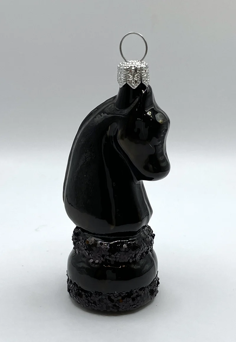 Schachfigur Springer schwarz