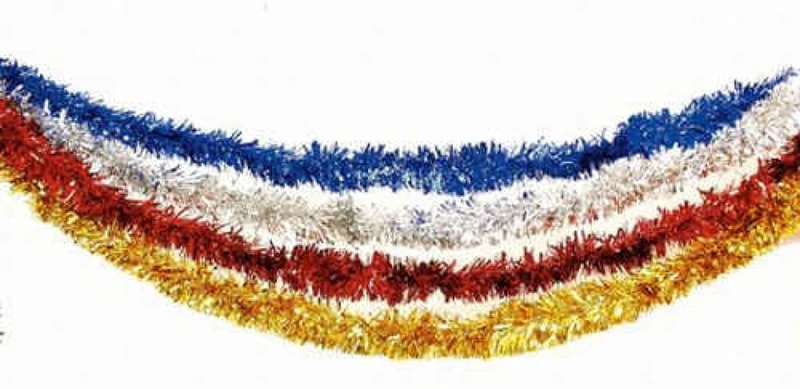 Silberne Girlande aus Folie, 3 m