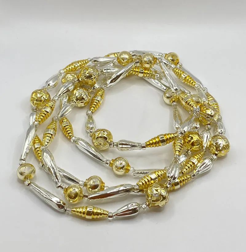 Gablonzer Christbaumkette in Silber und Gold