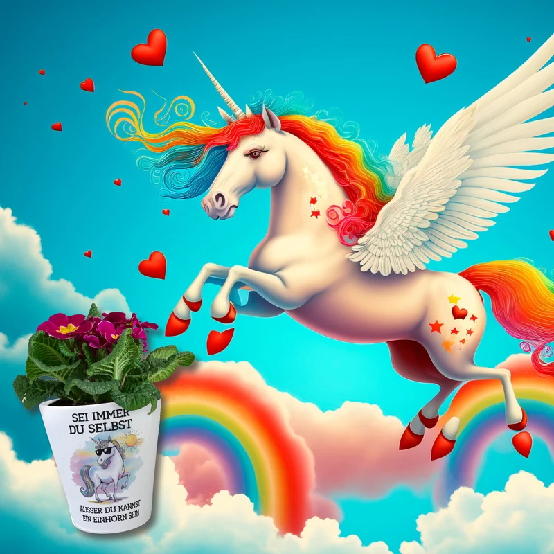 Einhorn mit Sonnenbrille Blumentopf Sei ein Einhorn