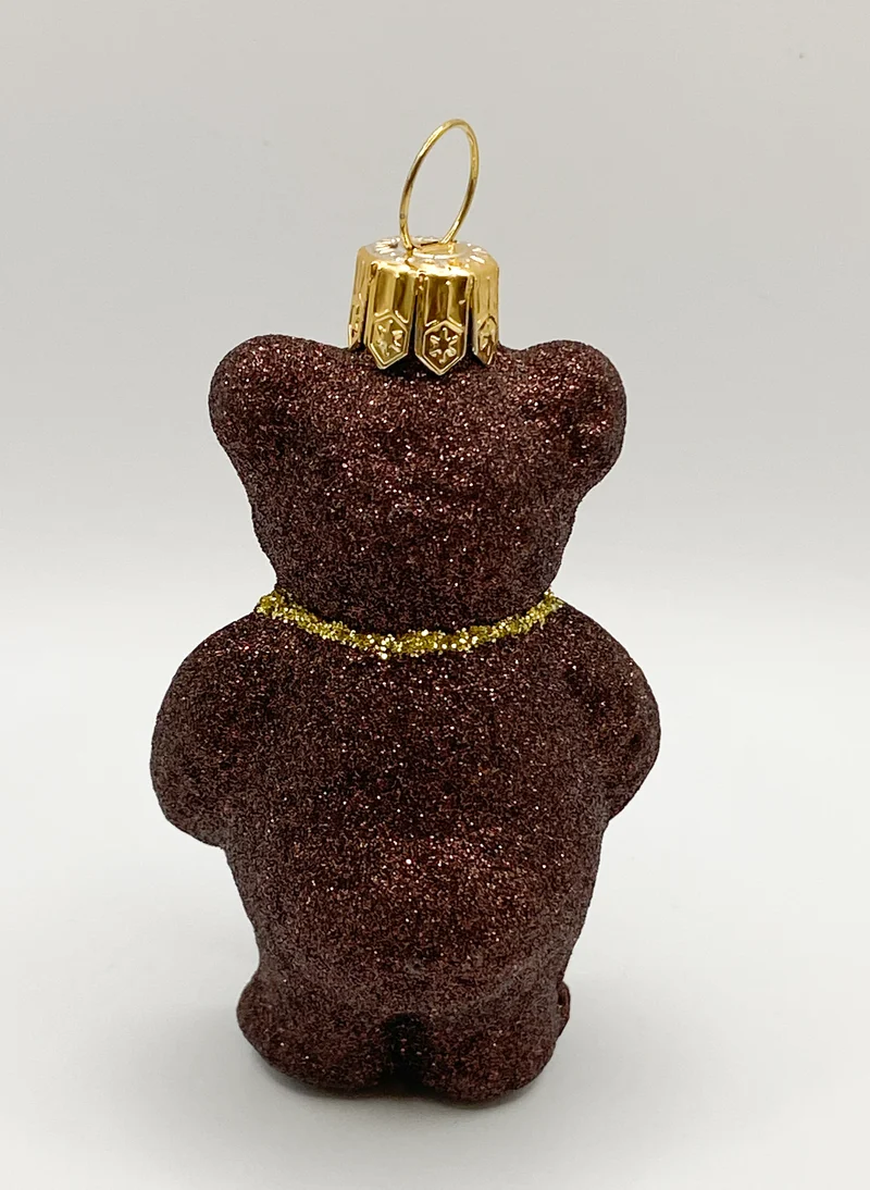 Brauner Teddybär mit goldener Schleife