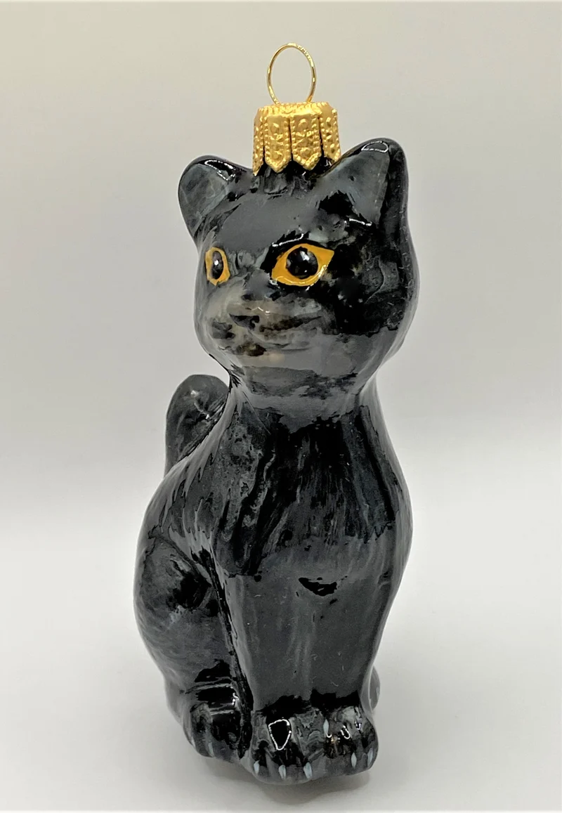 Schwarze Katze mit gelben Augen, KOMOZJA MOSTOWSKI