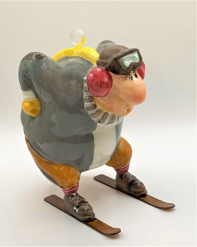 Rasender Skifahrer, Karikatur, MOSTOWSKI KOMOZJA
