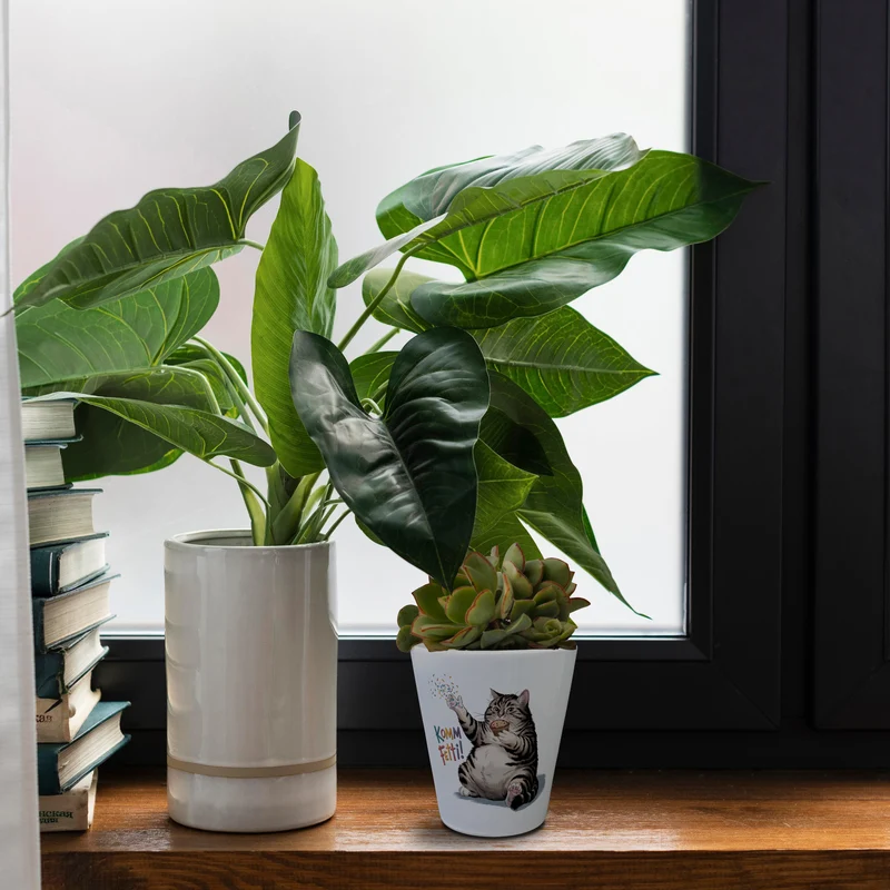 Pummelige Katze Blumentopf - Komm Fetti