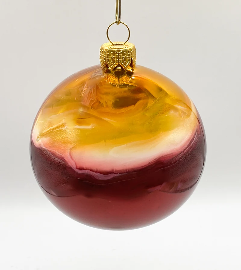 Kugel creme-magenta marmoriert