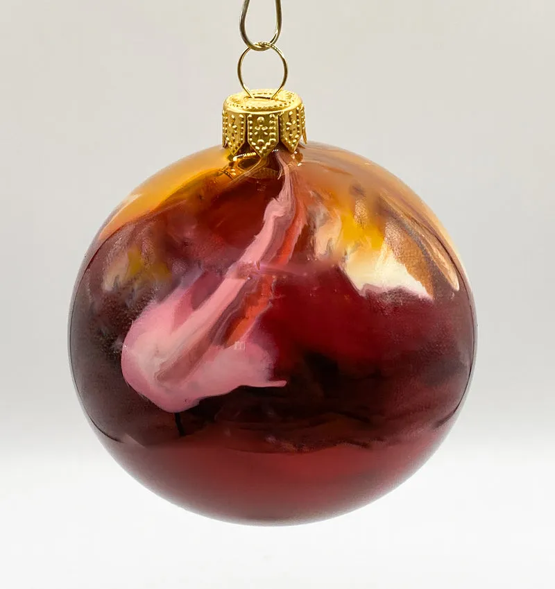 Kugel creme-magenta marmoriert
