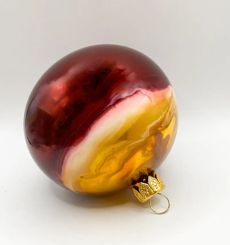 Kugel creme-magenta marmoriert