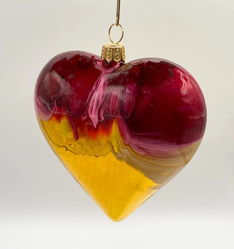 Herz gold-magenta marmoriert