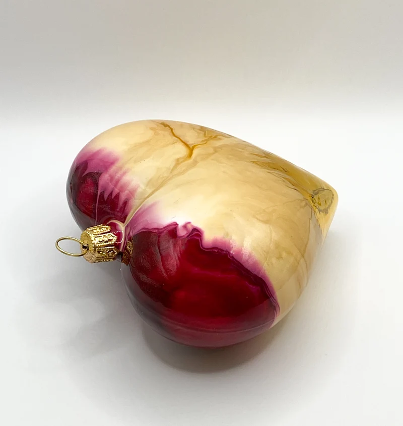 Herz gold-magenta marmoriert