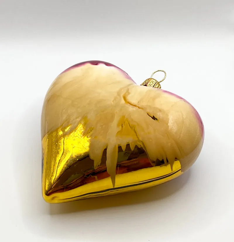 Herz gold-magenta marmoriert