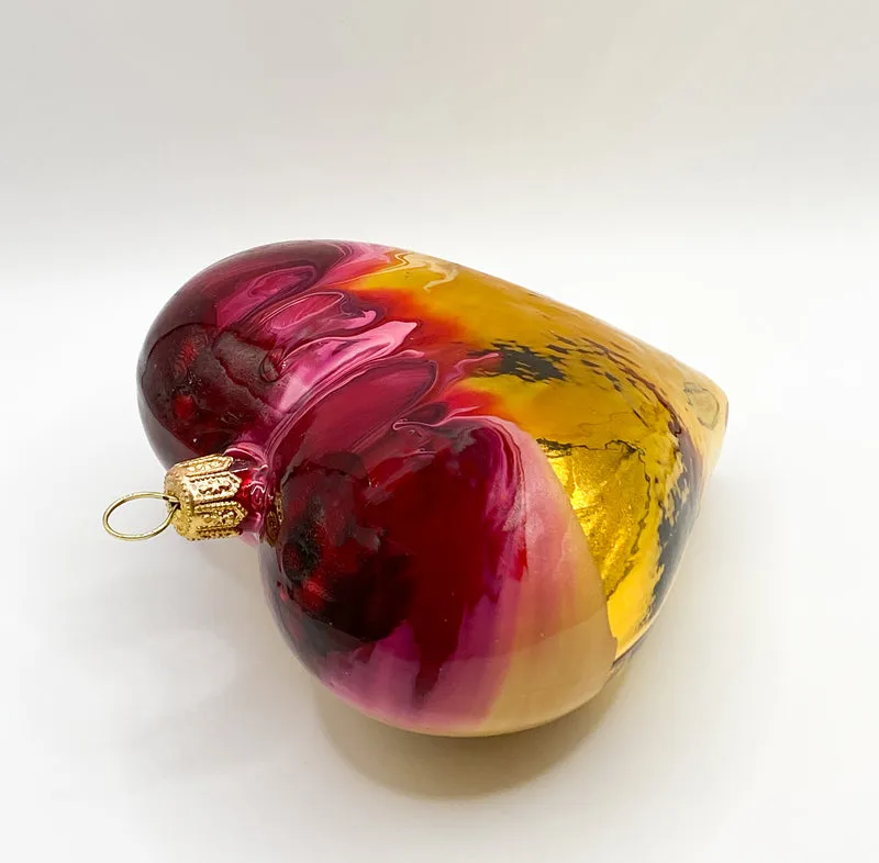 Herz gold-magenta marmoriert