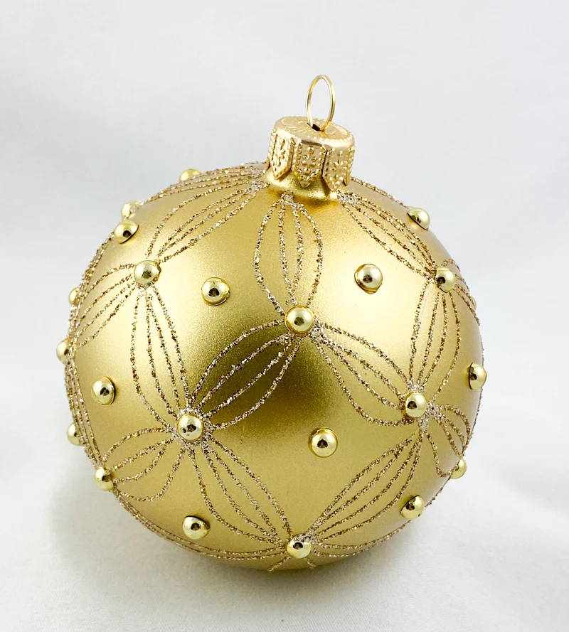Kugel gold mit goldenen Steinen