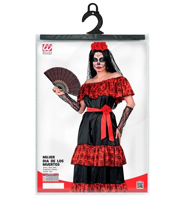 Dia de los Muertos-Kleid für Damen, 4-teilig