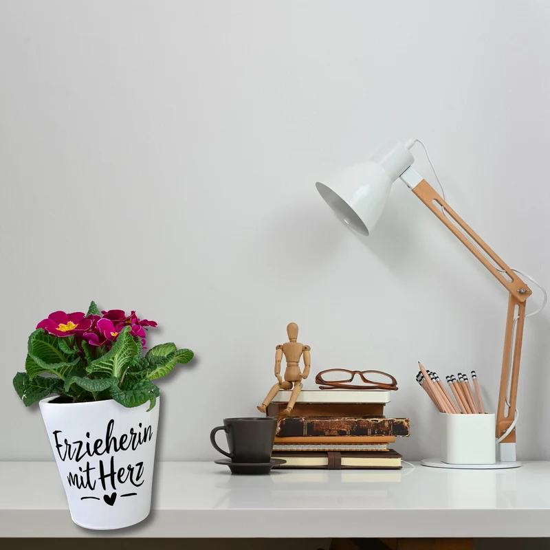 Erzieherin mit Herz Blumentopf für Pädagogen