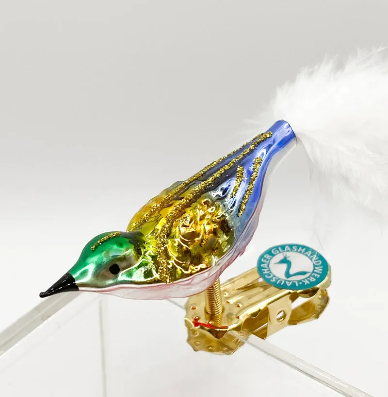 Weihnachtsvögeli grün gold blau