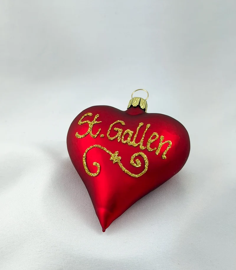 Rotes Herz mit Aufschrift " St.Gallen "
