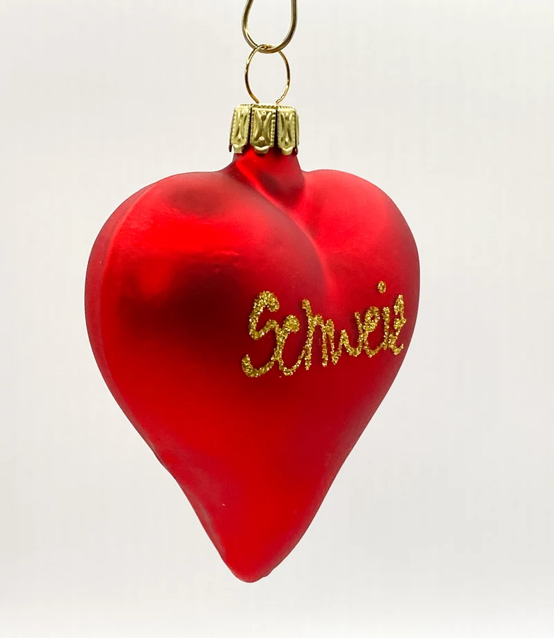Rotes Herz mit Aufschrift " Schweiz "