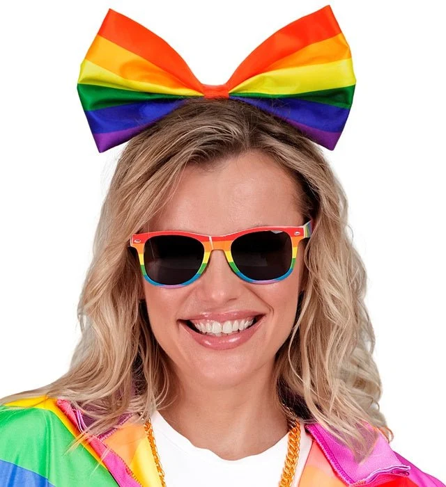 Regenbogen-Haarband mit Schleife