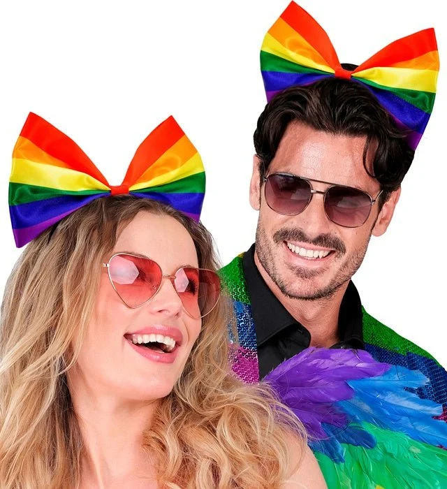 Regenbogen-Haarband mit Schleife