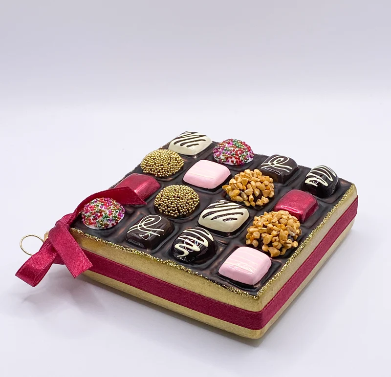 Quadratische Box mit Pralinen