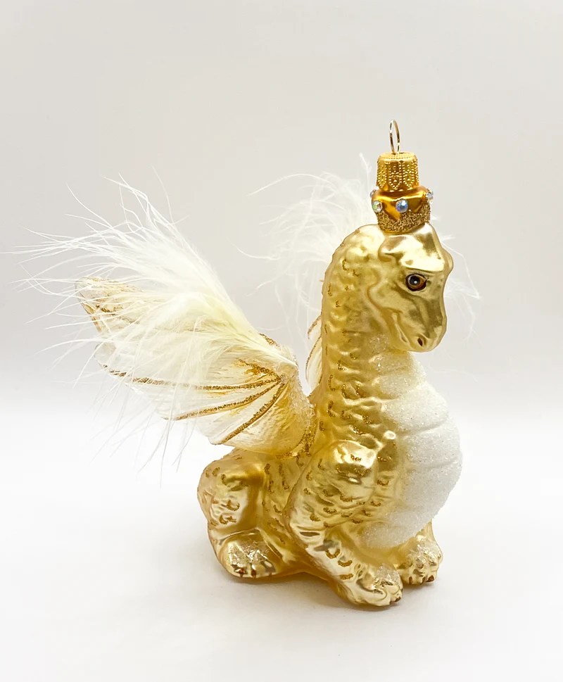 Goldener Drachen mit transparenten Flügeln