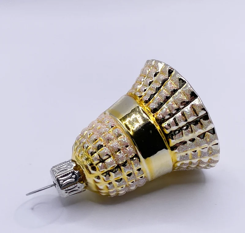 Goldenes Weihnachts-Glöckchen mit Waffelmuster