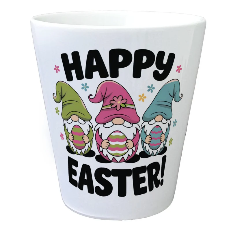 Drei Wichtel mit Ostereiern Blumentopf - Happy Easter