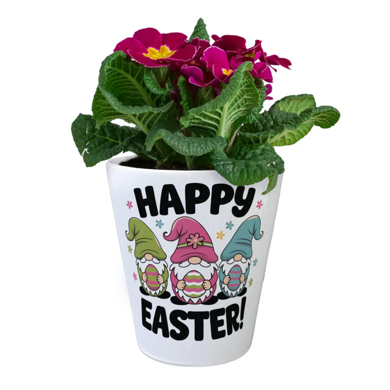 Drei Wichtel mit Ostereiern Blumentopf - Happy Easter